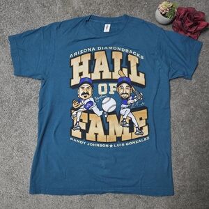 Arizona Diamondbacks Hall of Fame T-Shirt Randy Johnson, Luis Gonzalez, Size M